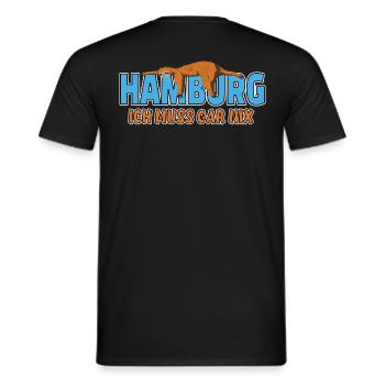 Hamburg ich muss gar nix Faultier Heimat - Männer T-Shirt - Schwarz - Hinten - AI Model Male 178 light (178cm)