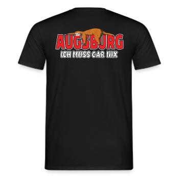 Augsburg ich muss gar nix Faultier Heimat - Männer T-Shirt - Schwarz - Hinten - AI Model Male 178 light (178cm)