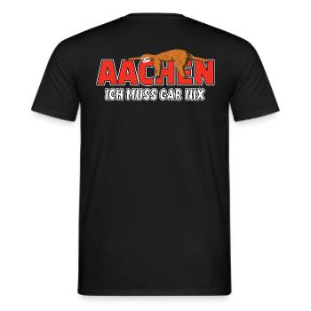 Aachen ich muss gar nix Faultier Heimat - Männer T-Shirt - Schwarz - Hinten - AI Model Male 178 light (178cm)