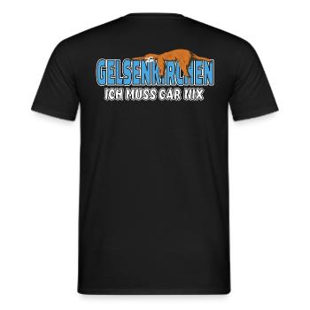 Gelsenkirchen ich muss gar nix Faultier Heimat - Männer T-Shirt - Schwarz - Hinten - AI Model Male 178 light (178cm)
