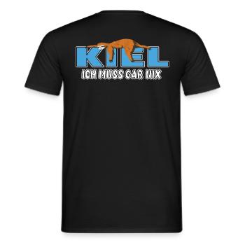 Kiel ich muss gar nix Faultier Heimat - Männer T-Shirt - Schwarz - Hinten - AI Model Male 178 light (178cm)