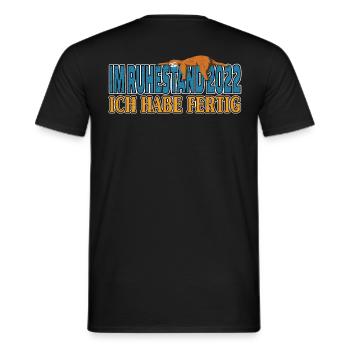 Im Ruhestand 2022 ich habe fertig Faultier Rentner - Männer T-Shirt - Schwarz - Hinten - AI Model Male 178 light (178cm)