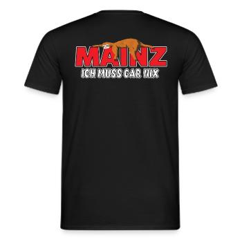 Mainz ich muss gar nix Faultier Heimat - Männer T-Shirt - Schwarz - Hinten - AI Model Male 178 light (178cm)