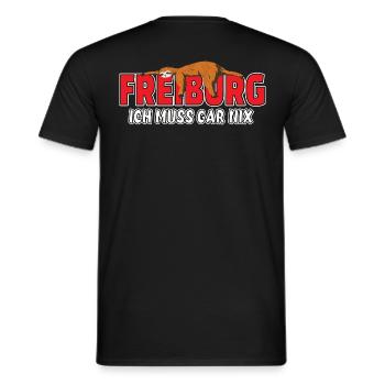 Freiburg ich muss gar nix Faultier Heimat - Männer T-Shirt - Schwarz - Hinten - AI Model Male 178 light (178cm)
