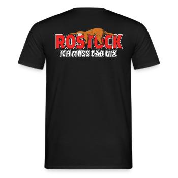Rostock ich muss gar nix Faultier Heimat - Männer T-Shirt - Schwarz - Hinten - AI Model Male 178 light (178cm)