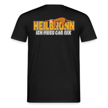 Heilbronn ich muss gar nix Faultier Heimat - Männer T-Shirt - Schwarz - Hinten - AI Model Male 178 light (178cm)