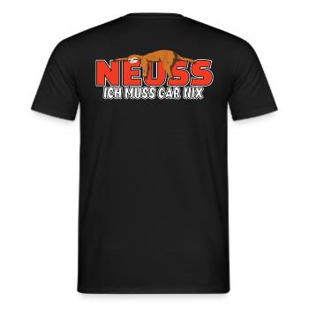 Neuss ich muss gar nix Faultier Heimat - Männer T-Shirt - Schwarz - Hinten - AI Model Male 178 light (178cm)