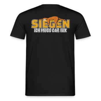 Siegen ich muss gar nix Faultier Heimat - Männer T-Shirt - Schwarz - Hinten - AI Model Male 178 light (178cm)