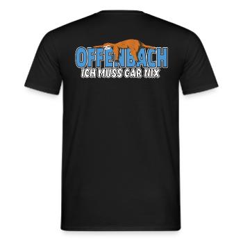 Offenbach ich muss gar nix Faultier Heimat - Männer T-Shirt - Schwarz - Hinten - AI Model Male 178 light (178cm)