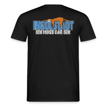 Ingolstadt ich muss gar nix Faultier Heimat - Männer T-Shirt - Schwarz - Hinten - AI Model Male 178 light (178cm)