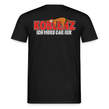 Koblenz ich muss gar nix Faultier Heimat - Männer T-Shirt - Schwarz - Hinten - AI Model Male 178 light (178cm)
