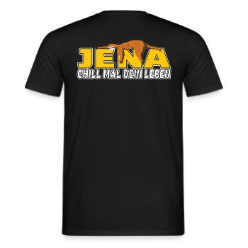 Jena chill mal dein Leben Faultier Heimat - Männer T-Shirt - Schwarz - Hinten - AI Model Male 178 light (178cm)