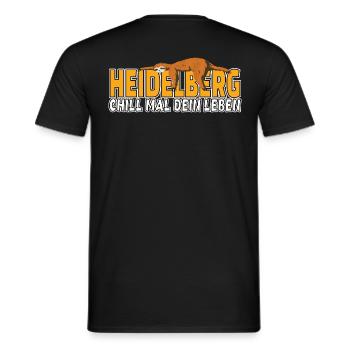 Heidelberg chill mal dein Leben Faultier Heimat - Männer T-Shirt - Schwarz - Hinten - AI Model Male 178 light (178cm)
