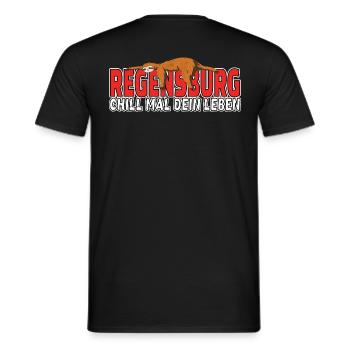 Regensburg chill mal dein Leben Faultier Heimat - Männer T-Shirt - Schwarz - Hinten - AI Model Male 178 light (178cm)