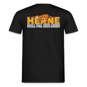 Herne chill mal dein Leben Faultier Heimat - Männer T-Shirt - Schwarz - Hinten - AI Model Male 178 light (178cm)