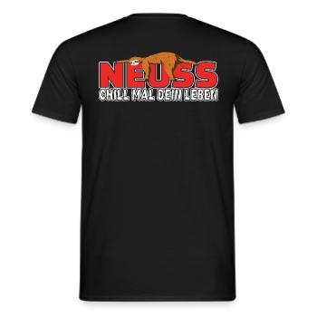 Neuss chill mal dein Leben Faultier Heimat - Männer T-Shirt - Schwarz - Hinten - AI Model Male 178 light (178cm)