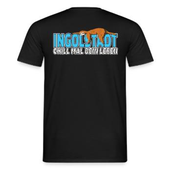 Ingolstadt chill mal dein Leben Faultier Heimat - Männer T-Shirt - Schwarz - Hinten - AI Model Male 178 light (178cm)