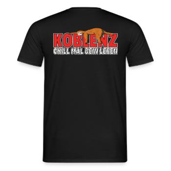 Koblenz chill mal dein Leben Faultier Heimat - Männer T-Shirt - Schwarz - Hinten - AI Model Male 178 light (178cm)
