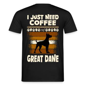 Café Great Dane - T-shirt homme - noir - Dos - AI Model Male 178 light (178cm)