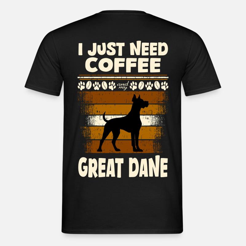 Great Dane Kaffee - Männer T-Shirt - Schwarz