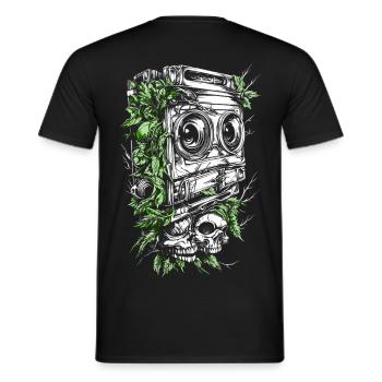 Jukeboxes skull - Men's T-Shirt - black - Back - AI Model Male 178 light (178cm)