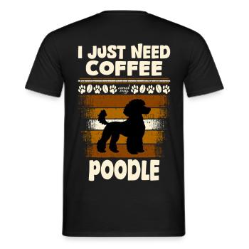 poodle kaffeebohne - Männer T-Shirt - Schwarz - Hinten - AI Model Male 178 light (178cm)