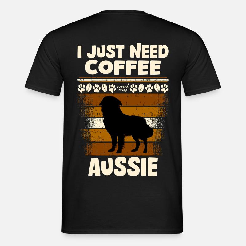 aussie sheperd coffee - Männer T-Shirt - Schwarz