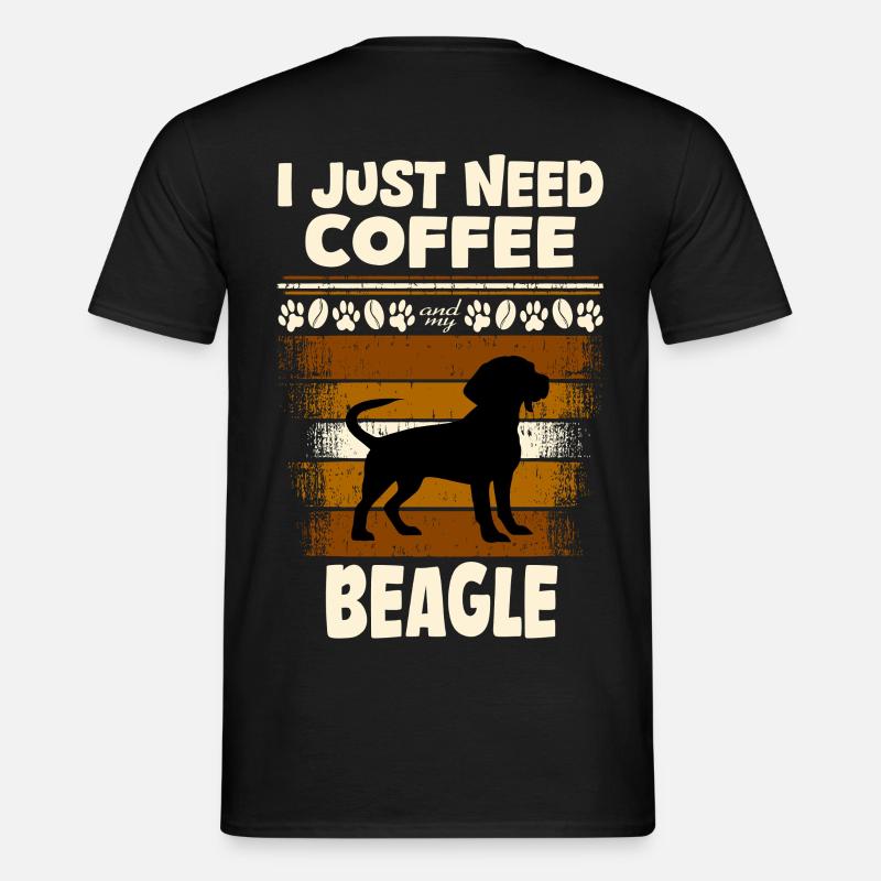 Beagle coffee - Männer T-Shirt - Schwarz