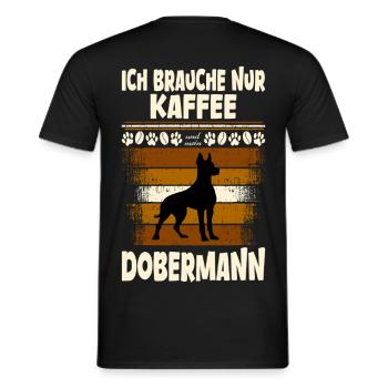 Doberman - Men's T-Shirt - black - Back - AI Model Male 178 light (178cm)