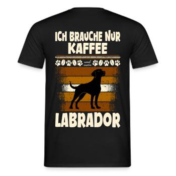 Labrador coffee - Men's T-Shirt - black - Back - AI Model Male 178 light (178cm)