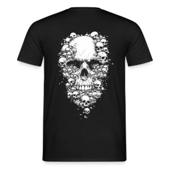 Skull Skull Bone punk rock style - Men's T-Shirt - black - Back - AI Model Male 178 light (178cm)