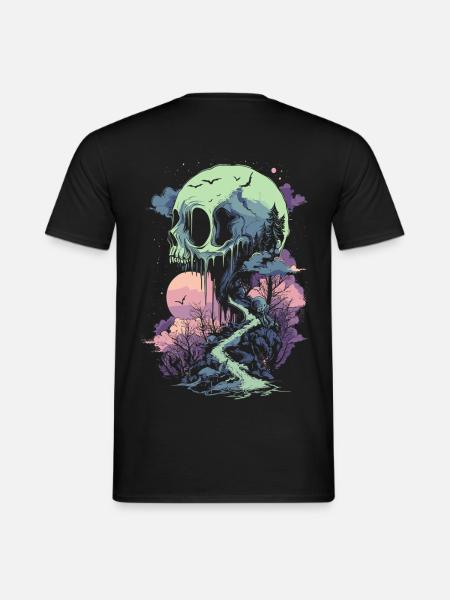 Fantasiewelt Totenkopf punk gothic - Männer T-Shirt - Schwarz