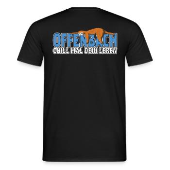 Offenbach chill mal dein Leben Faultier Heimat - Männer T-Shirt - Schwarz - Hinten - AI Model Male 178 light (178cm)