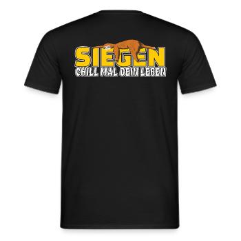 Siegen chill mal dein Leben Faultier Heimat - Männer T-Shirt - Schwarz - Hinten - AI Model Male 178 light (178cm)