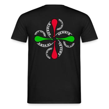 euskal herria pilotari symbol - Men's T-Shirt - black - Back - AI Model Male 178 light (178cm)