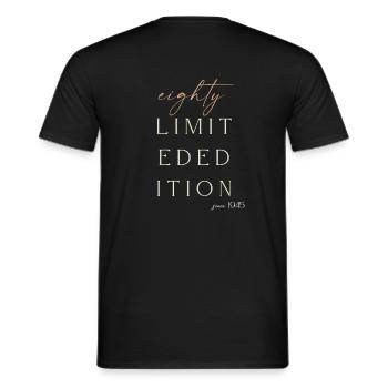 80. Geburtstag limited edition since 1945 Geschenk - Männer T-Shirt - Schwarz - Hinten - AI Model Male 178 light (178cm)
