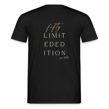 50th Birthday limited edition since 1975 Gift - Men's T-Shirt - black - Back - AI Model Male 178 light (178cm)