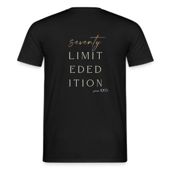 70th Birthday limited edition since 1955 Gift - Men's T-Shirt - black - Back - AI Model Male 178 light (178cm)