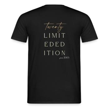 20th Birthday limited edition since 2005 Gift - Men's T-Shirt - black - Back - AI Model Male 178 light (178cm)