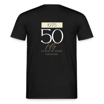 50th Birthday Years of Being Awesome 1975 Gift - Men's T-Shirt - black - Back - AI Model Male 178 light (178cm)