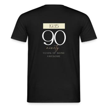 90th birthday years of being awesome 1935 gift - Men's T-Shirt - black - Back - AI Model Male 178 light (178cm)