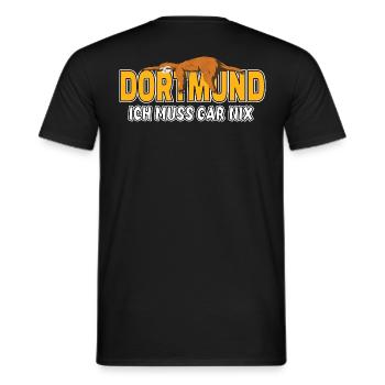 Dortmund ich muss gar nix Faultier Heimat - Männer T-Shirt - Schwarz - Hinten - AI Model Male 178 light (178cm)