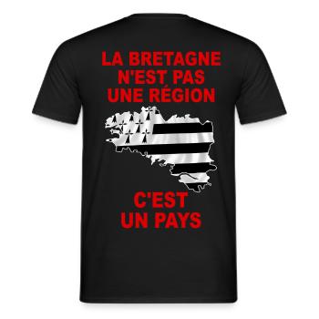 breizh bretagne révolution 04 - T-shirt homme - noir - Dos - AI Model Male 178 light (178cm)