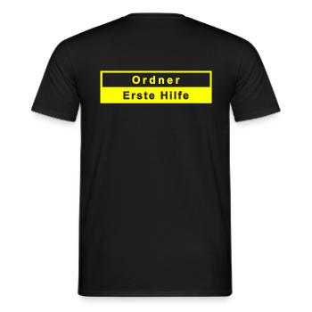 Ordner & Erste Hilfe, gelb - Männer T-Shirt - Schwarz - Hinten - AI Model Male 178 light (178cm)