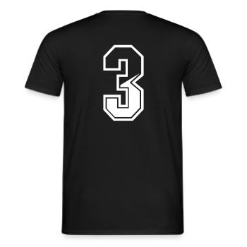 3 years jersey number 3 T-shirt number 3 - Men's T-Shirt - black - Back - AI Model Male 178 light (178cm)