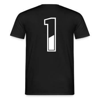1 Jahre Trikot Nummer 1 T-shirt Nummer 1 - Männer T-Shirt - Schwarz - Hinten - AI Model Male 178 light (178cm)