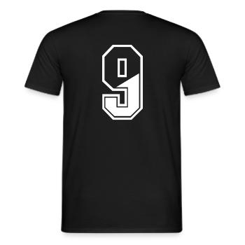 9 years jersey number 9 T-shirt number 9 - Men's T-Shirt - black - Back - AI Model Male 178 light (178cm)