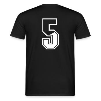 5 years jersey number 5 T-shirt number 5 - Men's T-Shirt - black - Back - AI Model Male 178 light (178cm)