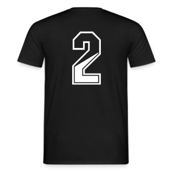 2 ans maillot numéro 2 T-shirt numéro 2 - T-shirt homme - noir - Dos - AI Model Male 178 light (178cm)