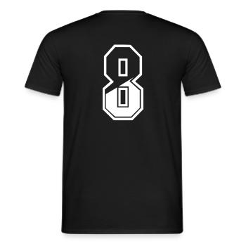 8 years jersey number 8 T-shirt number 8 - Men's T-Shirt - black - Back - AI Model Male 178 light (178cm)